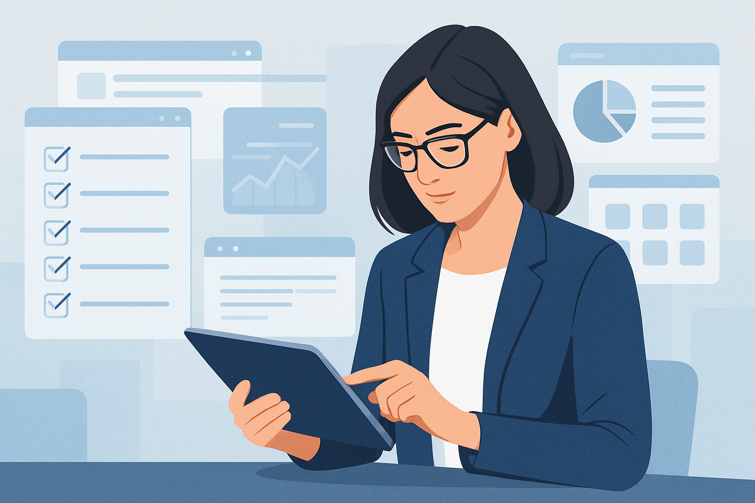 Small business leader managing operations with confidence